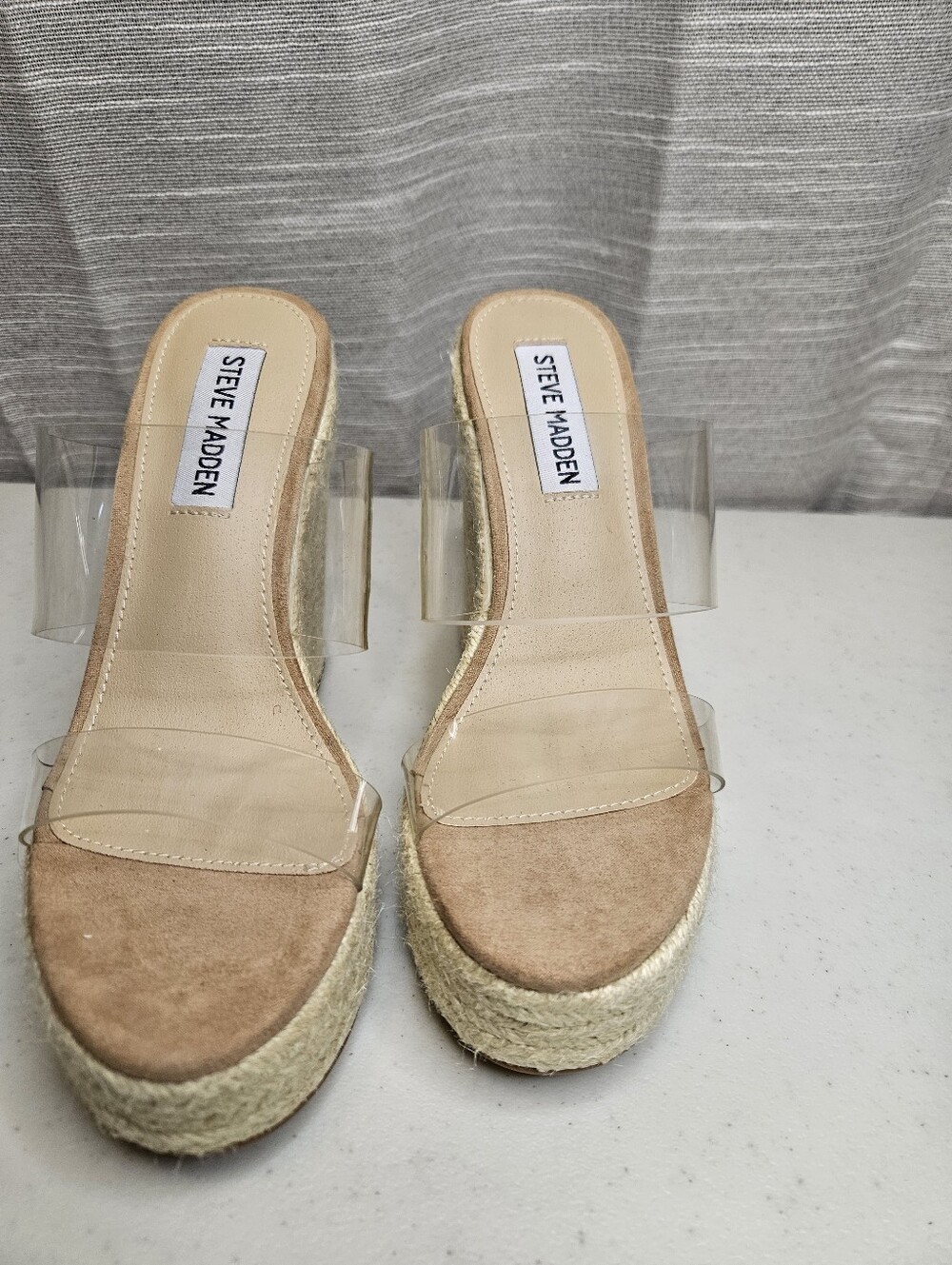 Steve Madden Sunrise clear wedged sandals New 5.5 - Picture 4 of 14